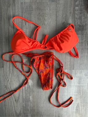 Salty Honey Neon Orange Two-Piece Bikini Set